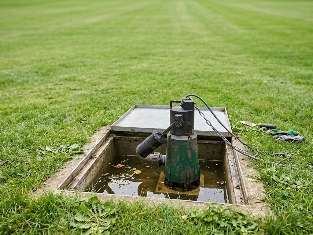 Installation d'une pompe de relevage dans un jardin